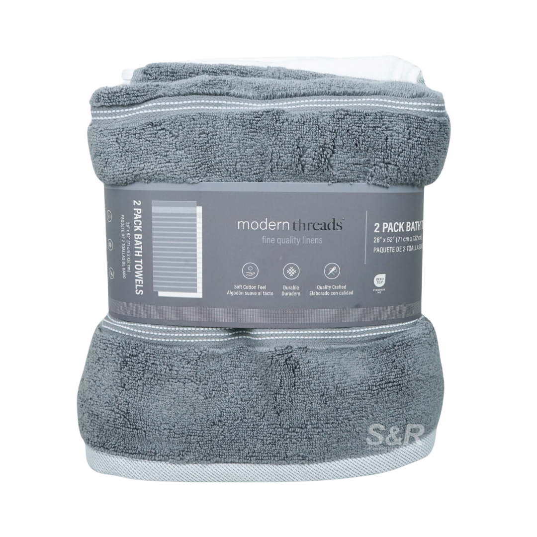 Modern Threads 2-pack Bath Towel Grey